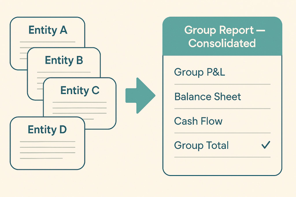 group reporting for multi entity businesses