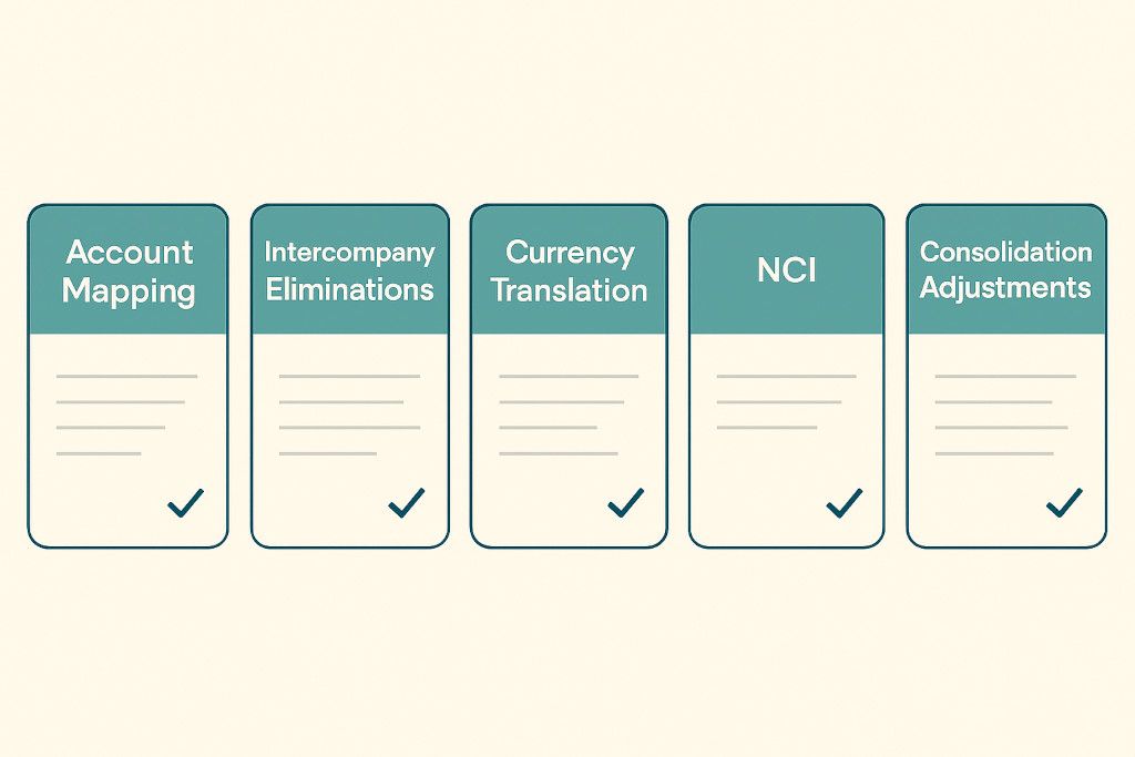 the five things group reporting requires to be done correctly