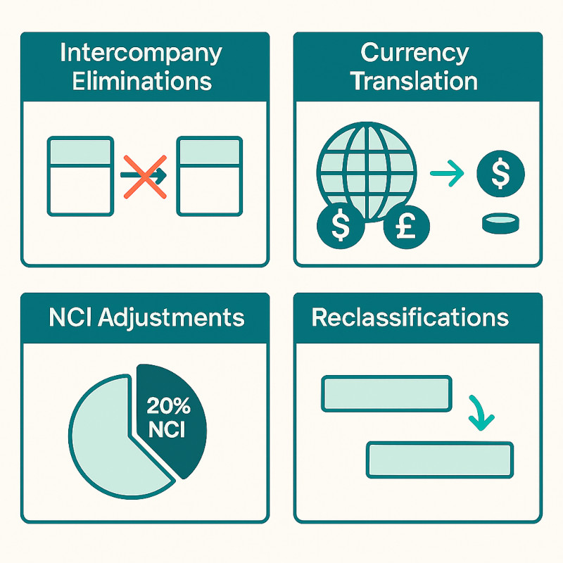 the four types of consolidation journal entries