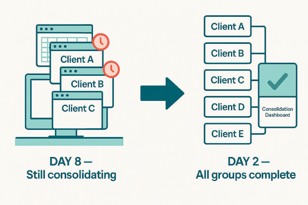 the scale problem for accounting firms managing myob group clients