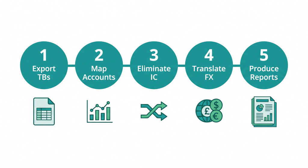 the five steps to consolidate multiple myob companies