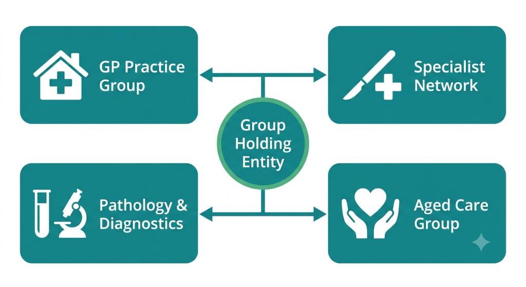 the most common healthcare group structures
