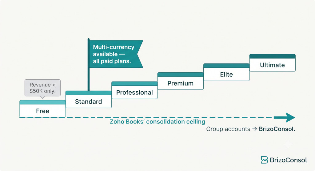 zoho books plans for multi entity groups