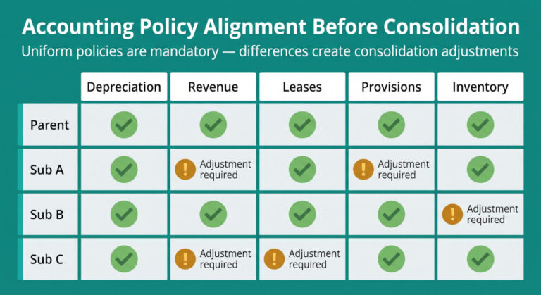accounting policy alignment before consolidation