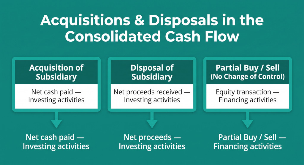 acquisitions and disposals in the consolidated cash flow statement