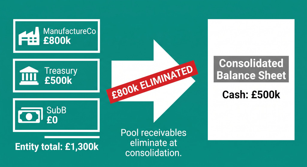 cash pooling at consolidation