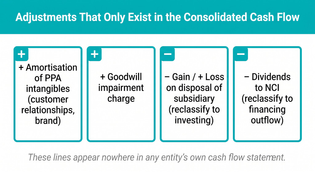consolidation only cash flow adjustments
