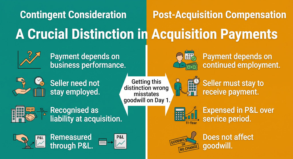 contingent consideration vs post acquisition compensation