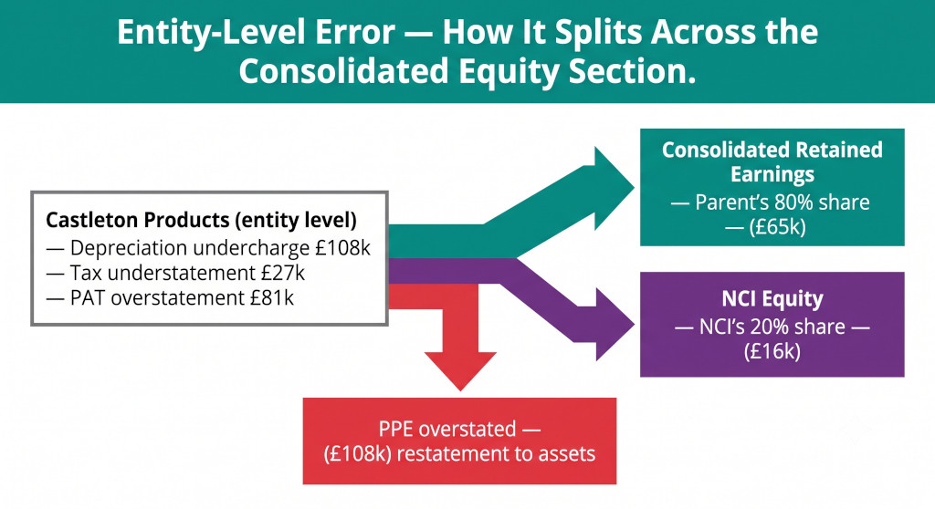 entity error → consolidated restatement flow