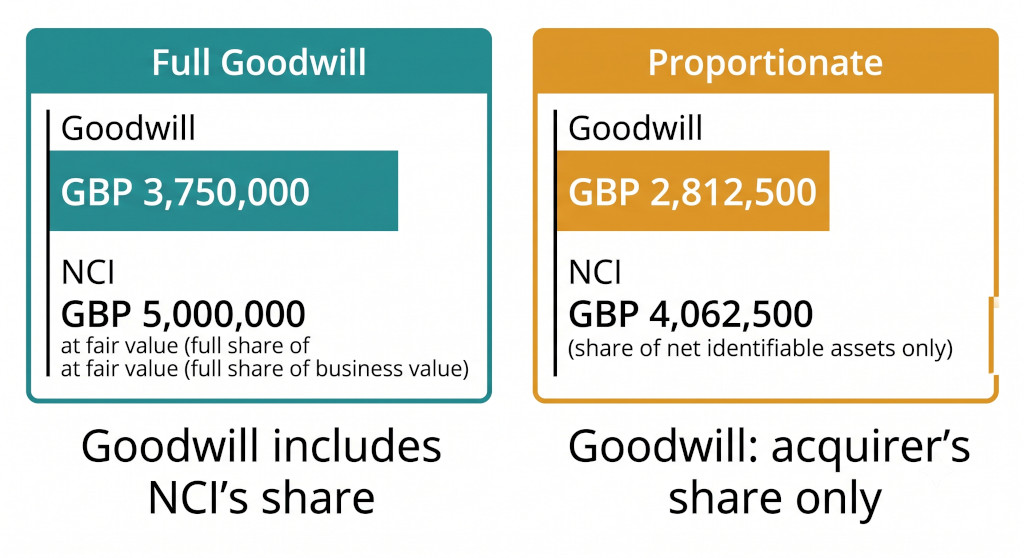 full goodwill vs proportionate method