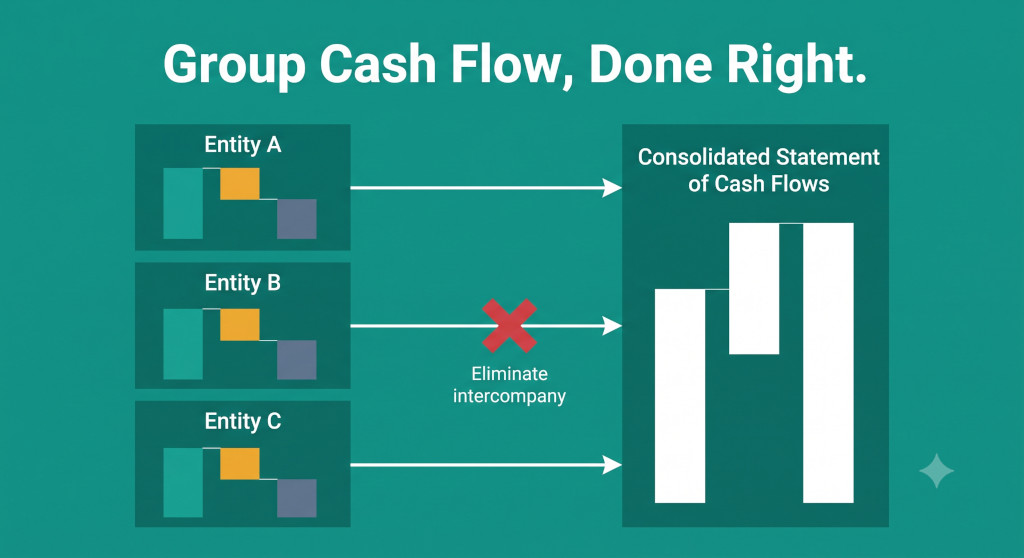 how to prepare a consolidated cash flow statement from multiple entities