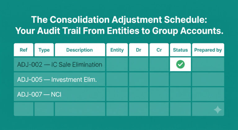 how to prepare a consolidation adjustment schedule