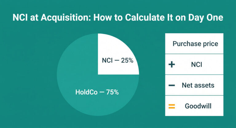nci at acquisition calculating non controlling interest on day one