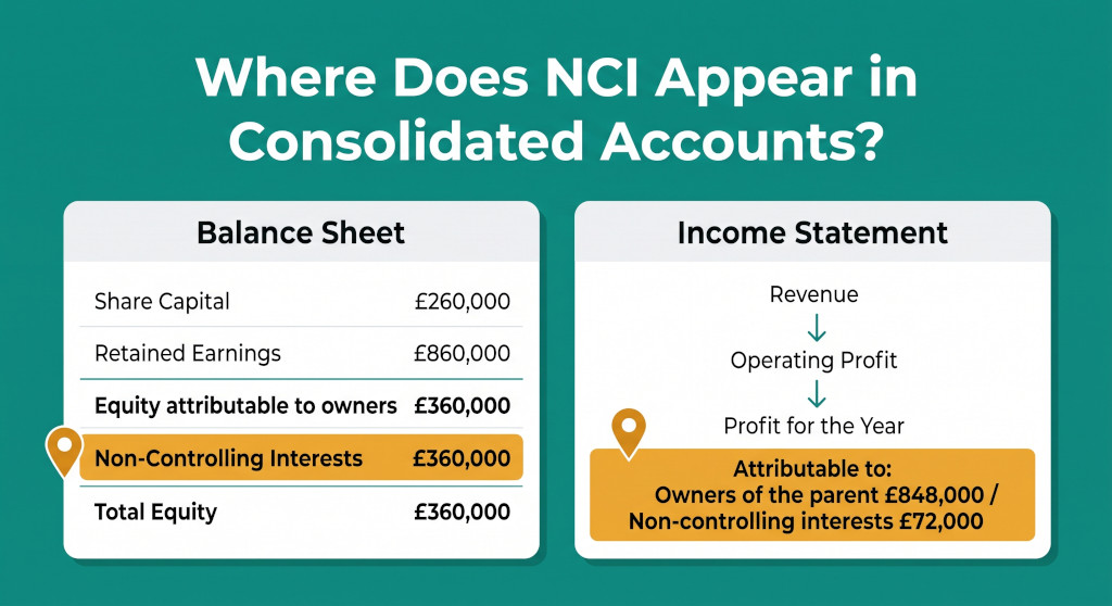non controlling interest on the balance sheet and income statement