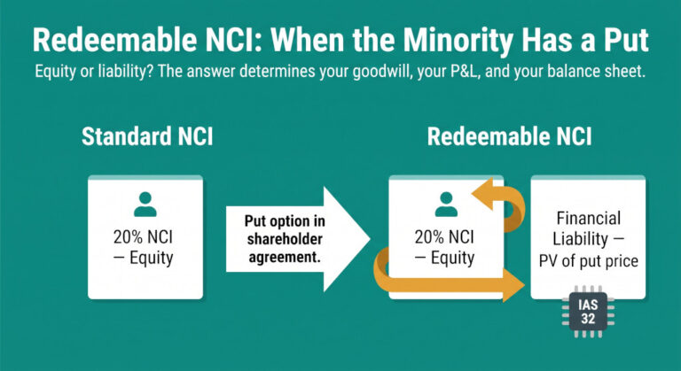 redeemable nci how to account for put options on non controlling interests