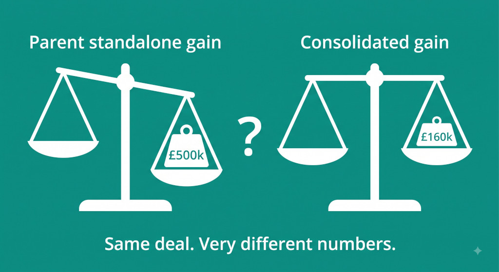 selling a property spv why the consolidated gain differs from the parent's