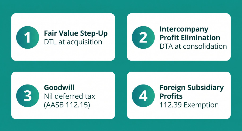 the four aasb 112 consolidation adjustments