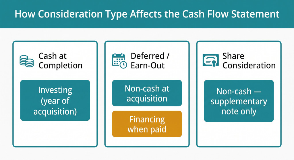 three acquisition scenarios side by side