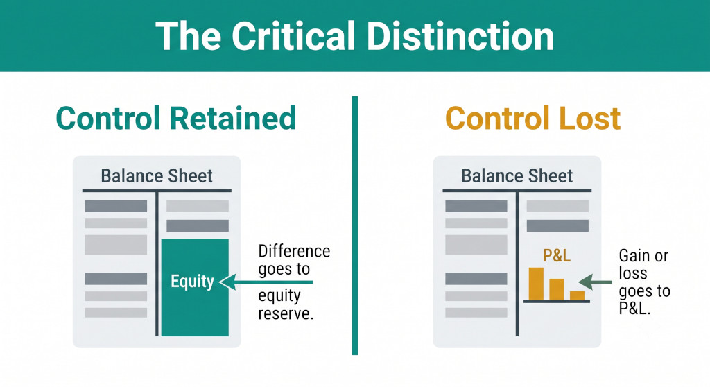 transactions within equity vs. through p&l