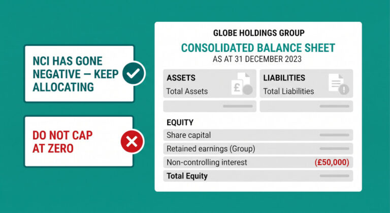when a partly owned subsidiary has accumulated losses that exceed its equity