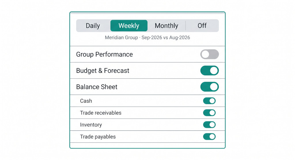 settings panel category configuration