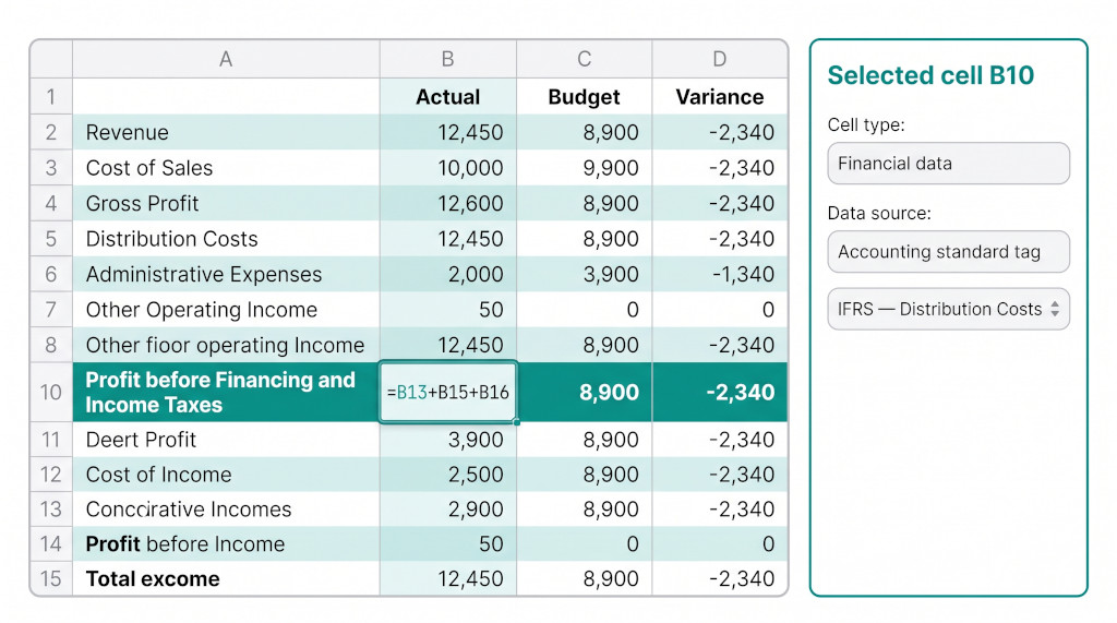 build an ifrs 18 p&l in a brizoconsol cell based report