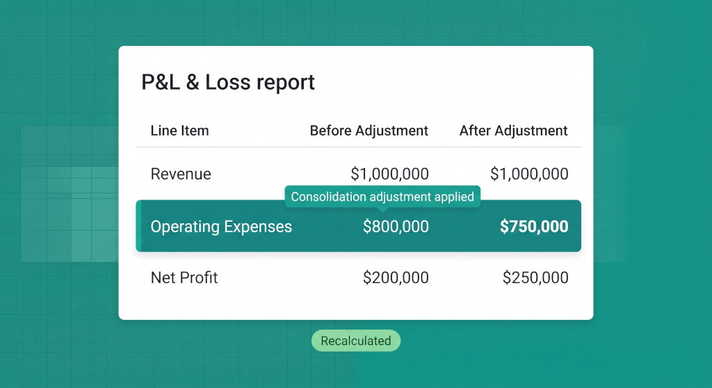 consolidation report effect
